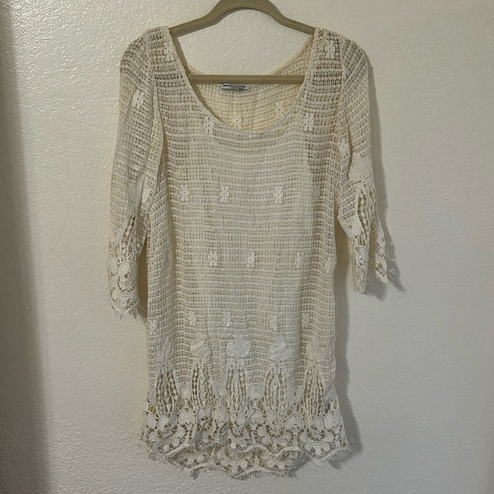 🍉American Eagle Outfitters Crochet White Dress